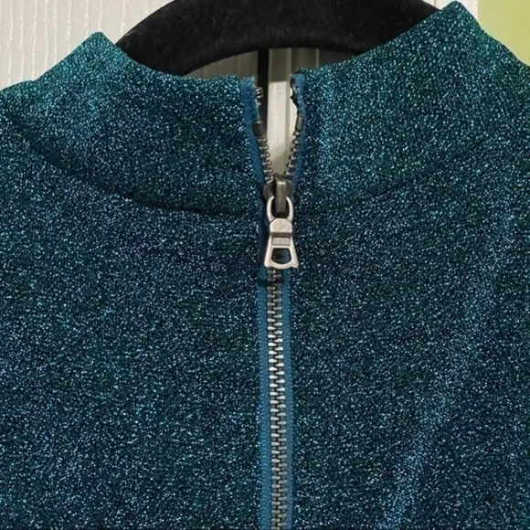 Alice + Olivia Dress Size‎ 6 Inka Turquoise Lined Cut Out Sparkly Festival NEW - Picture 11 of 13